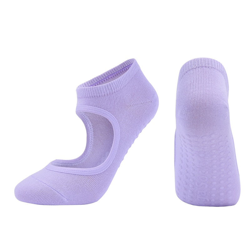 Women High Quality Pilates Socks Anti-Slip Breathable Backless Yoga Socks  Ladies Ballet Dance Sports Socks for Fitness Gym